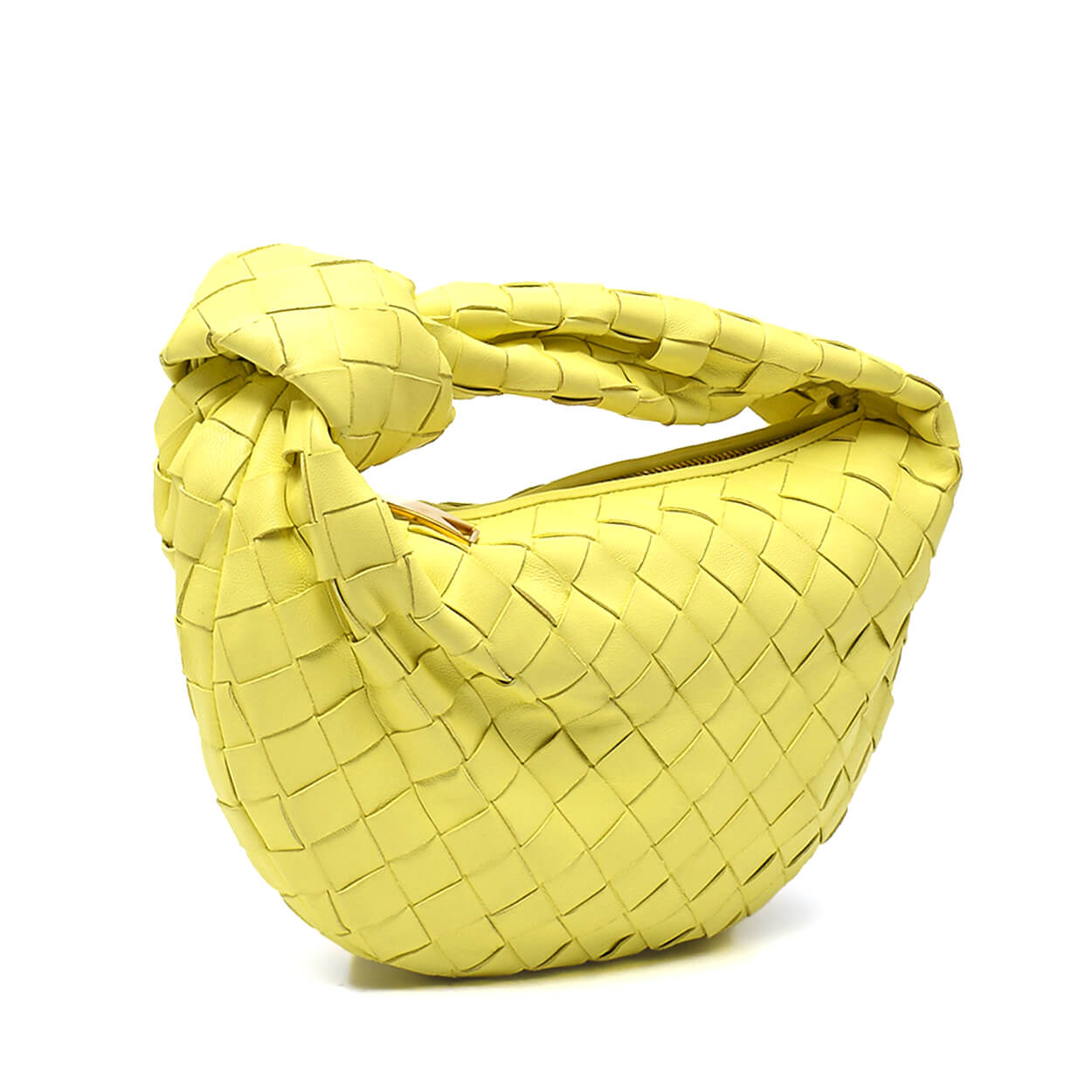 Bottega Veneta- Yellow Mini Leather Jodie Top Handle Bag